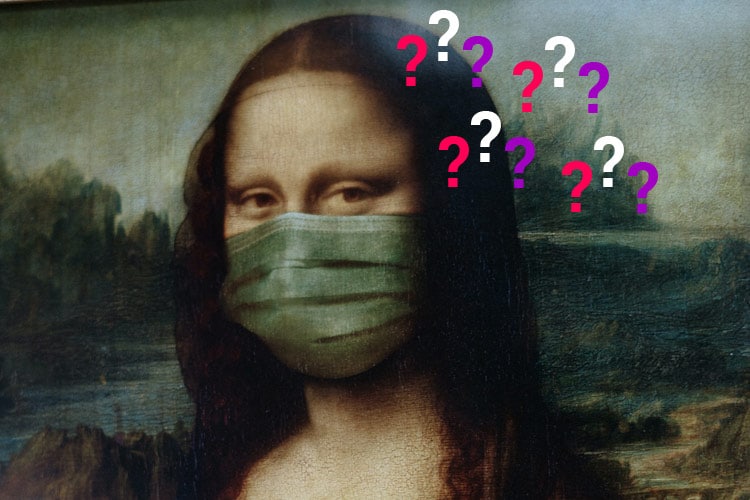 Mona Lisa mit Mundschutz